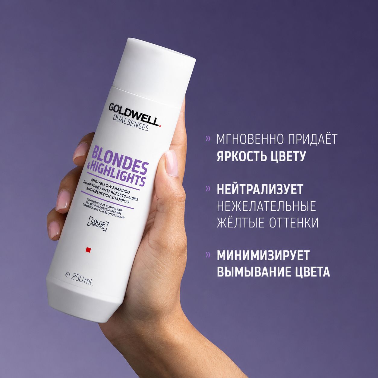 Шампунь против желтизны для осветленных и мелированных волос - Goldwell DualSenses Blondes & Highlights Anti-Yellow Shampoo