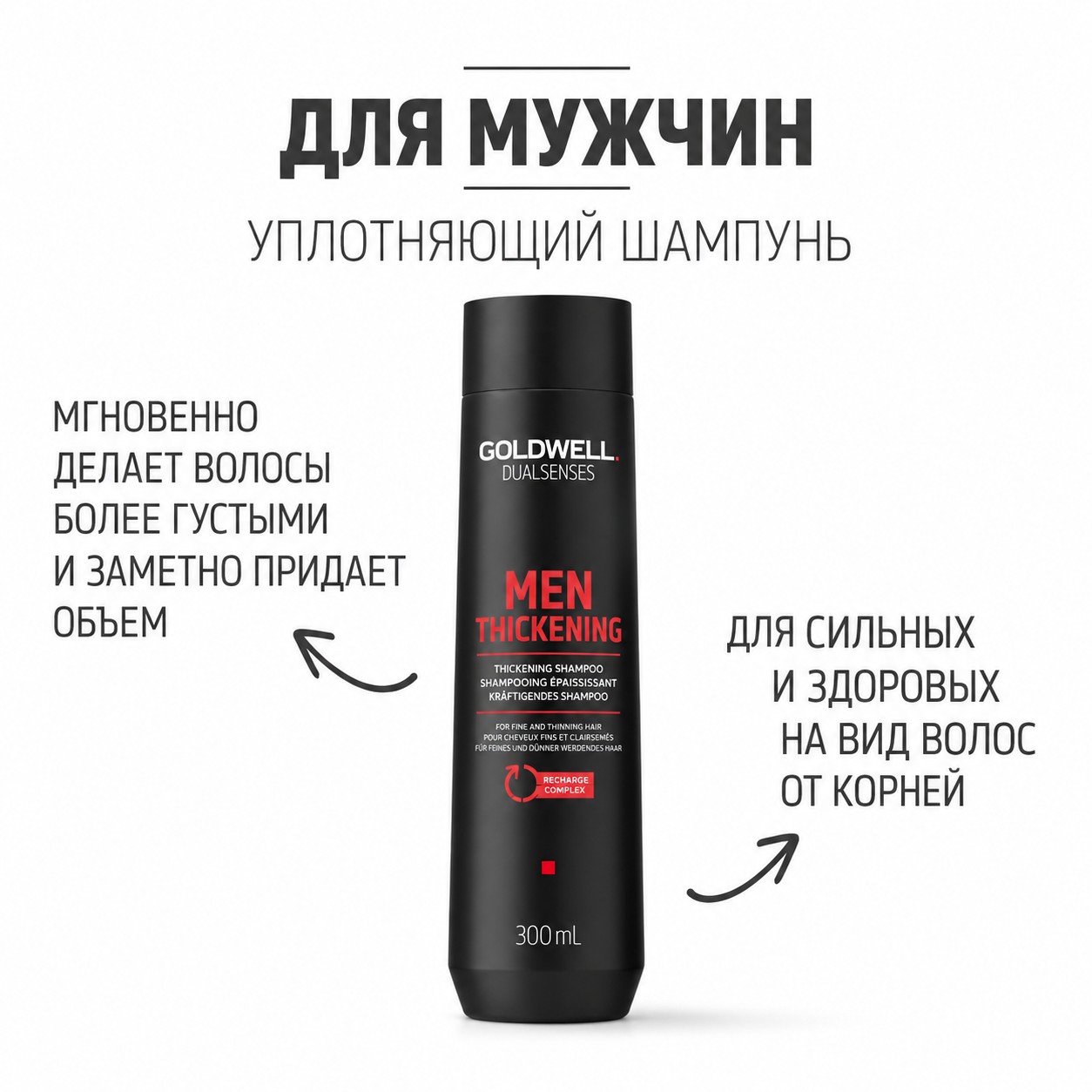 Шампунь мужской для укрепления волос -Goldwell DualSenses For Men Thickening Shampoo