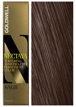 Краска для волос без аммиака - Goldwell Nectaya 6NGB - натуральный золотисто-коричневый