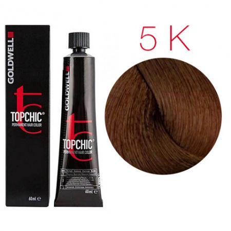 Стойкая профессиональная краска для волос - Goldwell Topchic Hair Color Coloration 5K (Медный махагон)