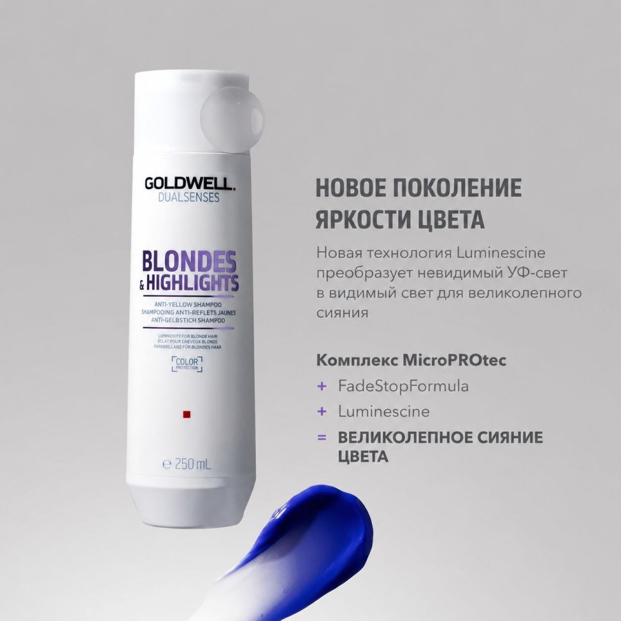 Шампунь против желтизны для осветленных и мелированных волос - Goldwell DualSenses Blondes & Highlights Anti-Yellow Shampoo