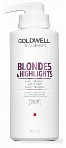 Маска интенсивная для осветленных и мелированных волос - Goldwell Dualsenses Blondes & Highlights 60sec Treatment