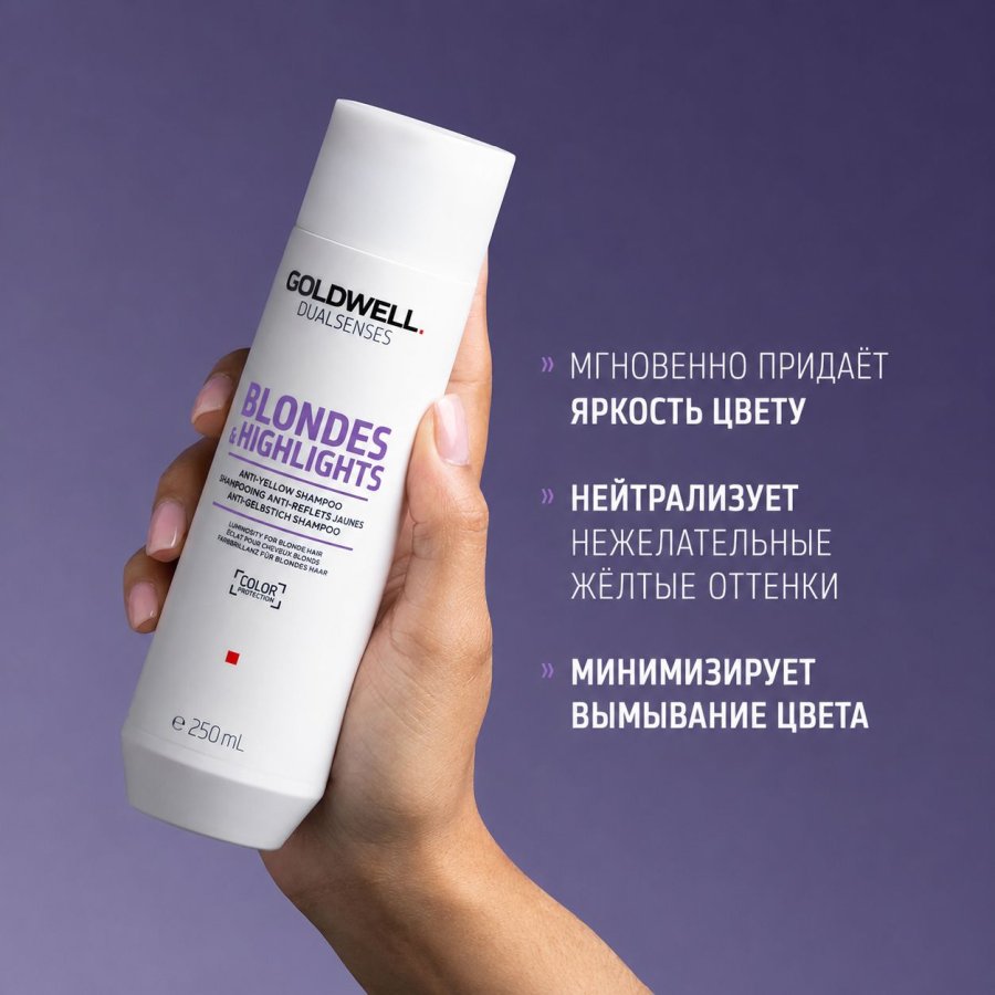 Шампунь против желтизны для осветленных и мелированных волос - Goldwell DualSenses Blondes & Highlights Anti-Yellow Shampoo